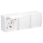 Busch-Jaeger 2300/3 EW-54 SCHUKO Steckdose 3-fach IP44 Alpinweiss aus Thermoplast