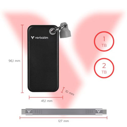 Verbatim Pocket SSD 1 TB Externe SSD - Schwarz/Grau