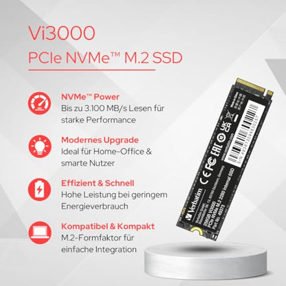 Verbatim Vi3000 NVMe M.2 SSD Laufwerk PCIe Gen 3 - 1 TB