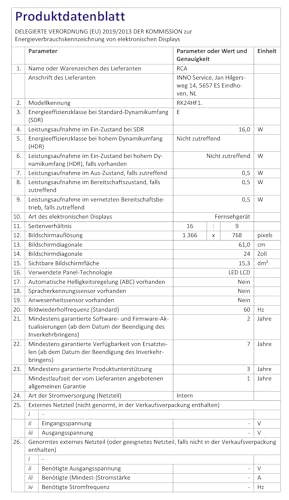 RCA RK24HF1 Smart TV Fernseher 24 Zoll - HD Ready Roku WiFi