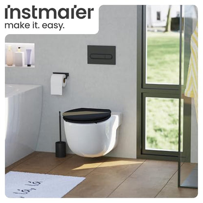 instmaier Gaia WC Sitz MDF Schwarz - Oval, Absenkautomatik