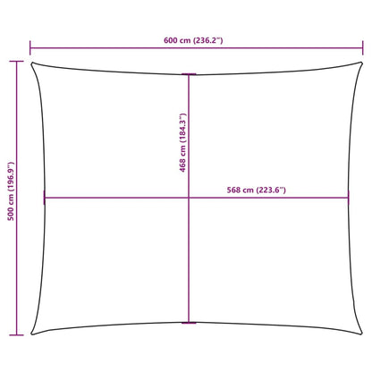 vidaXL Sonnensegel Wasserfest Rechteckig 5x6m Weiss