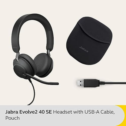 Jabra Evolve2 40 SE Kabel Stereo Headset - MS Teams USB-A Schwarz