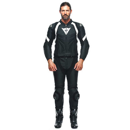 Dainese Avro 4 2-Teiler Motorrad Lederkombi Schwarz/Weiss
