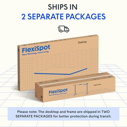 FLEXISPOT Höhenverstellbarer Schreibtisch 140x80cm - Ahorn/Weiss