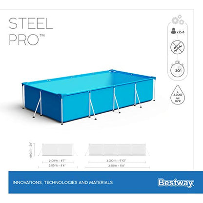 Bestway Steel Pro Frame Pool eckig blau 300x201x66cm ohne Pumpe