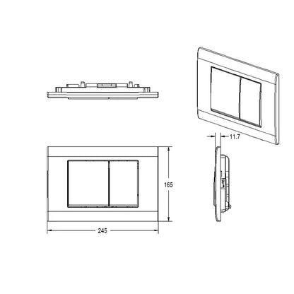 Wunderbad Drückerplatte Geberit Duofix Sigma/Delta 2-Mengen - Weiss Matt