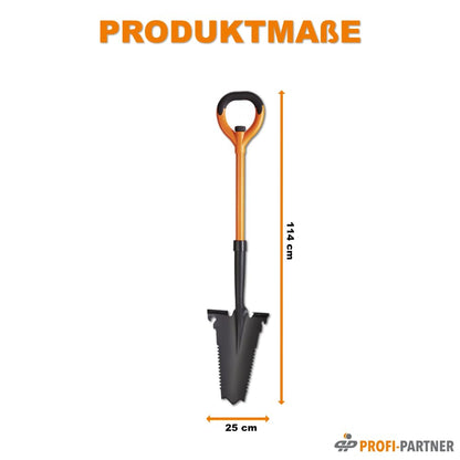 Profi-Partner Spaten mit Wurzelsäge, Karbonstahl & Fiberglas, 114 cm