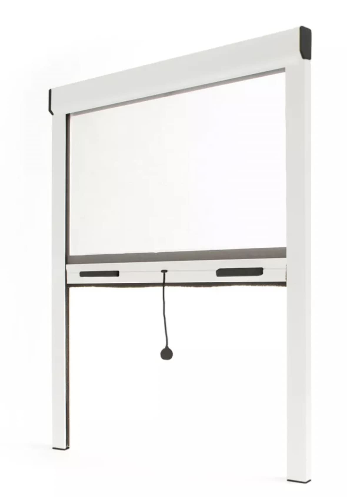 AvosDim Insektenschutzrollo Fenster Aluminium, Weiss, 125 x 160 cm mit Fiberglasnetz und Aluminiumkassette