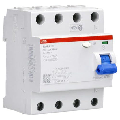 ABB Verteilerset: F204A-40/0,03 + 8x S201-B16, mit Sammelschiene