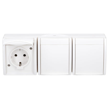 Busch-Jaeger 2300/3 EW-54 SCHUKO Steckdose 3-fach IP44 Alpinweiss
