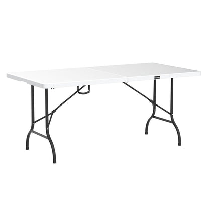 Casaria Klappbarer Gartentisch Kunststoff Wetterfest 183x76cm Weiss