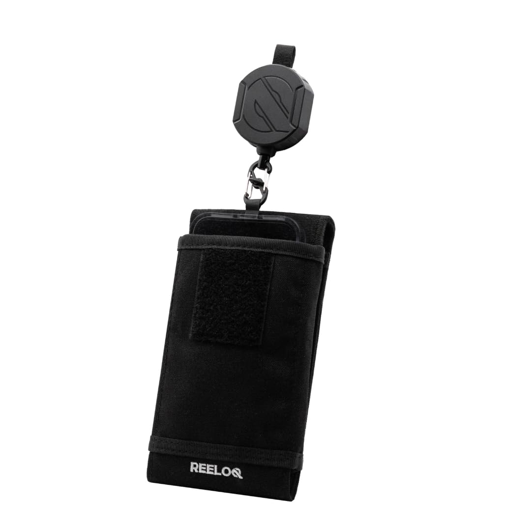 REELOQ PRO Handysicherung mit FLEXLOCK Sicherungsseil, Gurtband – Rucksack-Handytasche mit Anti-Slip-Klettverschluss