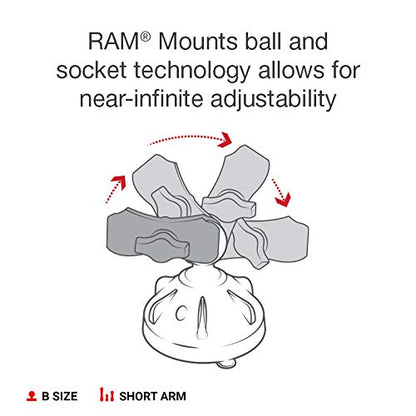 RAM Mounts RAP-B-166-2-A-UN7U Saugfuss-Halterung für Handy X-Grip kurz