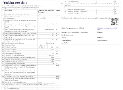 RCA E22 Mini Fernseher - 22 Zoll Full HD Triple Tuner