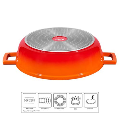 STONELINE Cocotte Bräter Aluguss 28 cm Induktion – Ofenrot
