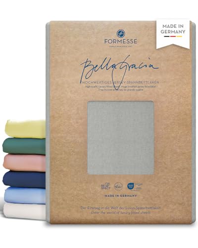 Formesse Bella Gracia Jersey Spannbettlaken - Hellgrau. Hellgraues, elastisches Spannbettlaken. Schützt Matratzen und sorgt für faltenfreien Sitz auf Matratzen.

