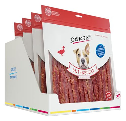DOKAS Getreidefrei Entenbrustfilet Hundesnack - 900 g (4er Pack)