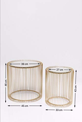 Kare Design Beistelltisch Wire (2er-Set) - Gold Messing, verspiegelt