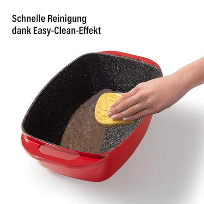 STONELINE Aluguss Bräter Induktion - 43x26 cm Rot, 8.4L