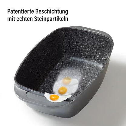 STONELINE Aluguss Bräter Induktion Antihaft – 43x26 cm 8,4L Grau