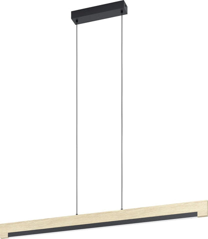 EGLO Camacho LED Pendelleuchte - 1-flammig Schwarz/Natur