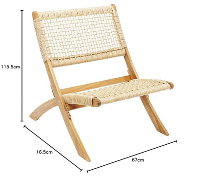 Kare Design Klappsessel Copacabana Rattangeflecht Outdoor - Braun