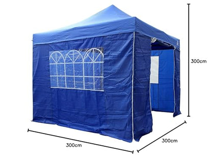 All Seasons Gazebos 3x3m Pop Up Pavillon mit 4 Seitenwänden - Königsblau