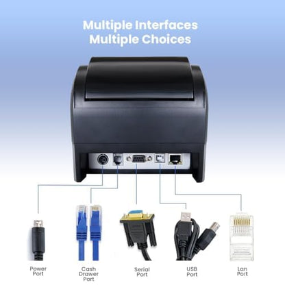 vretti Thermodrucker 80mm POS Bond-/Etikettendrucker - USB LAN