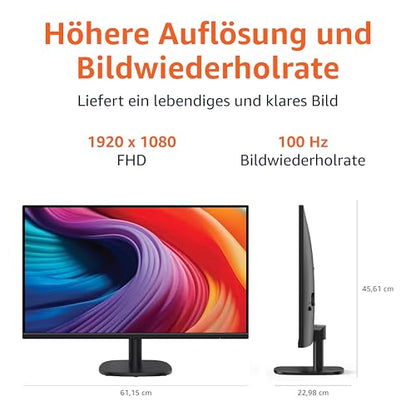 Amazon Basics Monitor 27 Zoll FHD 1080p 100 Hz Schwarz