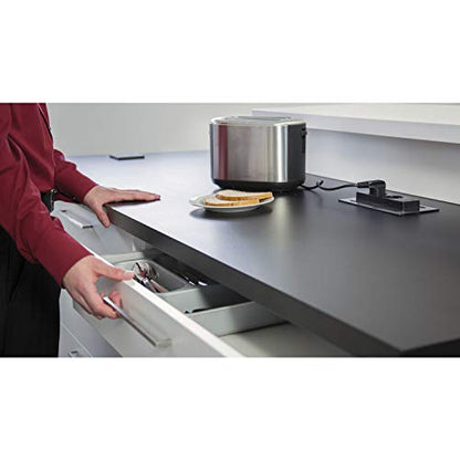 EVOline BackFlip Tischsteckdose 2x Schuko USB-C Edelstahl