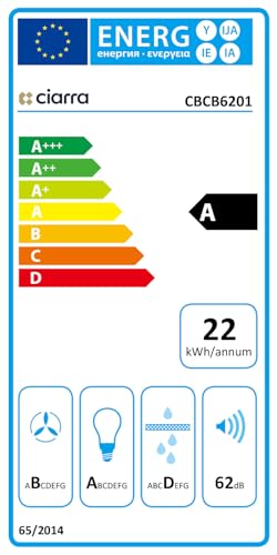 CIARRA CAB6201A Dunstabzugshaube Pyramide – 60cm, Schwarz