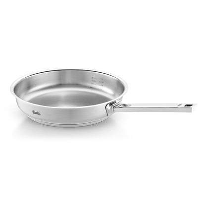 Fissler Original-Profi Collection Edelstahl-Stielpfanne Ø 24 cm unbeschichtet. Runde, silberne Edelstahlpfanne zum scharfen Braten.