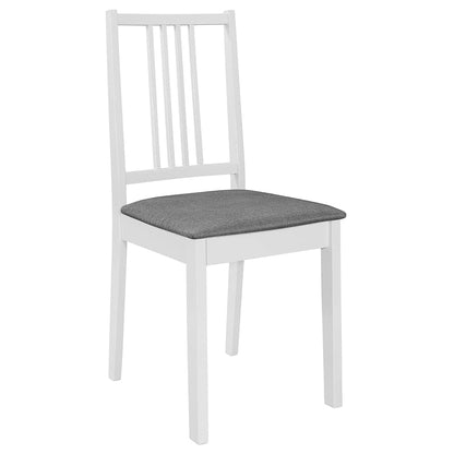 vidaXL Esszimmerstuhl Set – 2 Stk. Weiss Massivholz Gepolstert