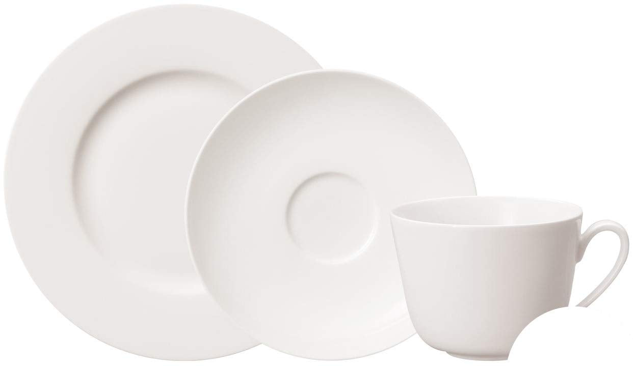 Villeroy & Boch Twist White Kaffee-Set, 18-tlg., Premium Porzellan, in weißer, runder Form. Es dient zum Servieren von Kaffeegetränken für 6 Personen.