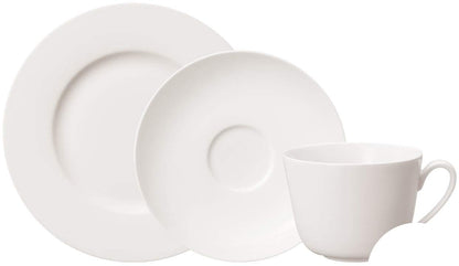 Villeroy & Boch Twist White Kaffee-Set, 18-tlg., Premium Porzellan, in weißer, runder Form. Es dient zum Servieren von Kaffeegetränken für 6 Personen.