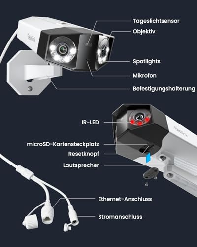 Reolink Duo 3 PoE Aussenkamera 16MP Dual-Objektiv 180° Panorama