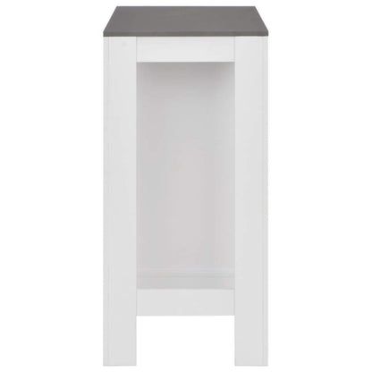 vidaXL Bartisch mit Regal - Stehtisch Küchentheke Weiss