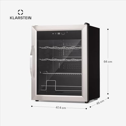 Klarstein Coachella 65 Getränkekühlschrank – Edelstahl Glastür 60 L