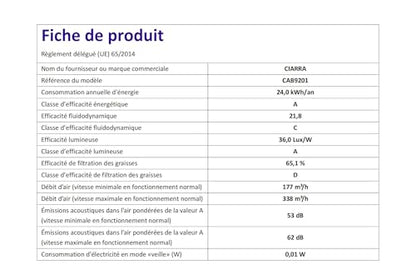 CIARRA Dunstabzugshaube CAB9201A Pyramide 90 cm Schwarz Umluft/Abluft