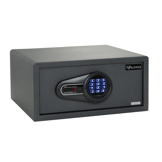 hjh OFFICE COMPACT I Möbeltresor 25,5L Elektronik Schloss Schwarz. Rechteckiger Korpus zur gesicherten Aufbewahrung von Wertsachen.