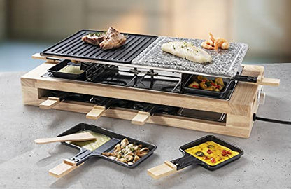 Bestron Raclette Grill XL - Party Grill mit Steinplatte