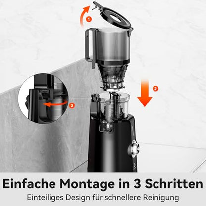LINKChef Slow Juicer Kaltentsafter 115mm Öffnung - Schwarz 200W