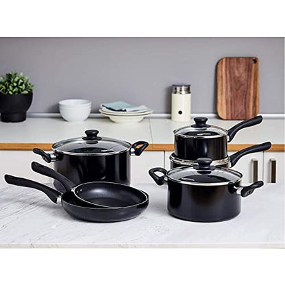 Amazon Basics Kochgeschirr-Set Antihaft Induktion - 6er Schwarz
