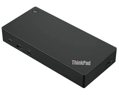 Lenovo ThinkPad USB-C Dockingstation Gen2 - UK 40AS0090UK: schwarze Dockingstation, verbindet Peripherie/Displays.
