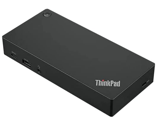 Lenovo ThinkPad USB-C Dockingstation Gen2 - UK 40AS0090UK: schwarze Dockingstation, verbindet Peripherie/Displays.