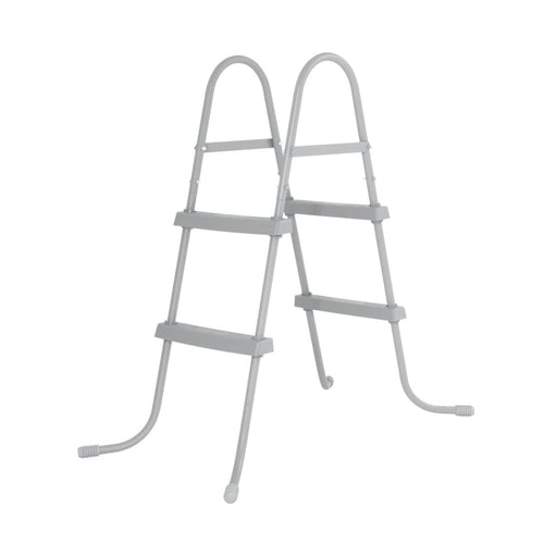 Bestway Flowclear Poolleiter 84 cm für Aufstellpools, grau, 58430 mit Metallrahmen und Stufen