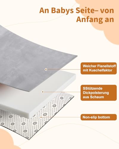 Favodormir Baby Krabbelmatte Dick 150x180x3cm - Grau