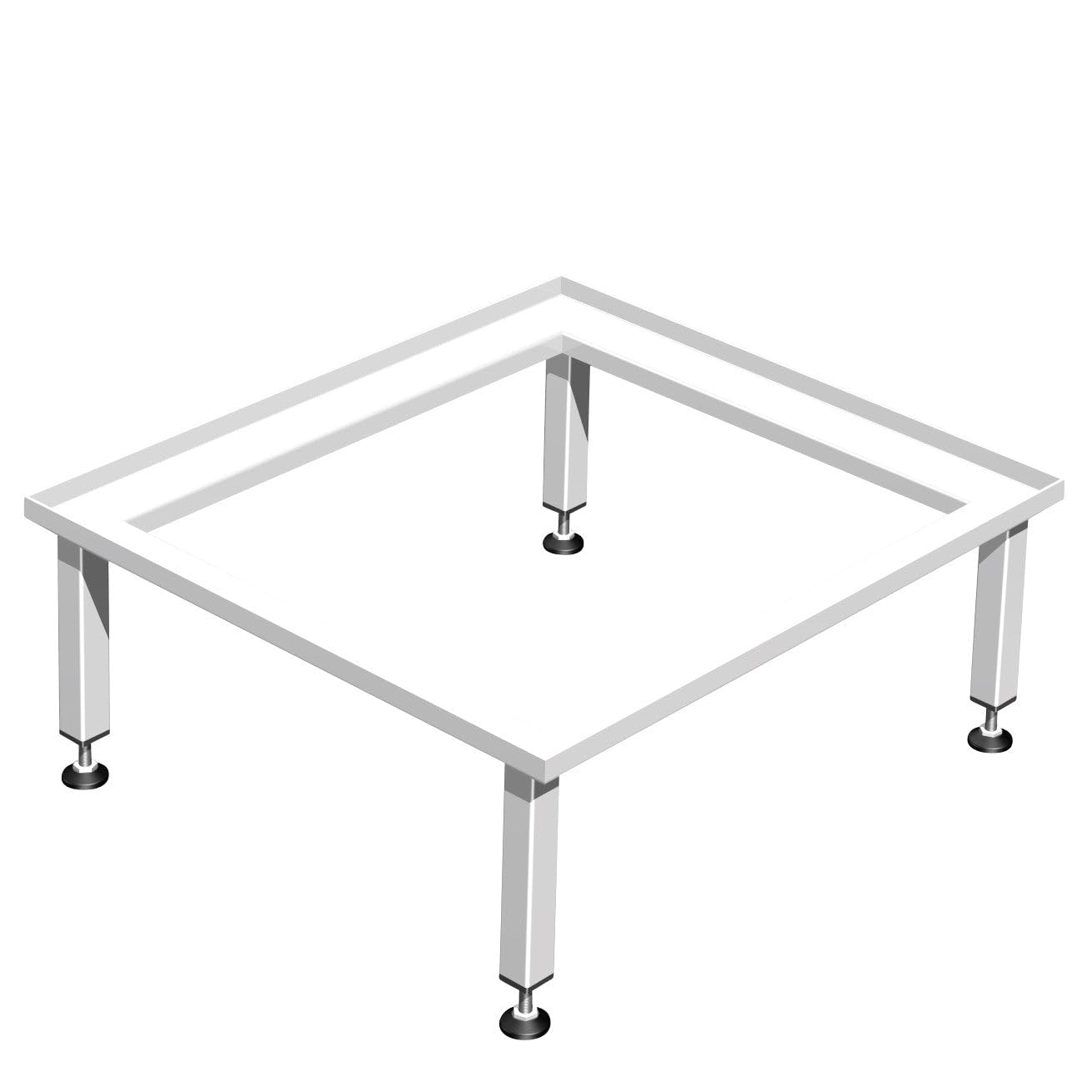 Universal Waschmaschinen-/Trocknersockel verstärkt ohne Ablage - 20 cm. Grauer Unterbau erhöht Geräte auf komfortable Arbeitshöhe.