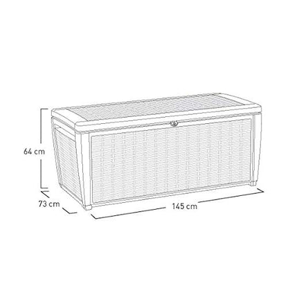 Koll Living Auflagenbox Kissenbox – 511L, Wasserdicht, Rattanoptik